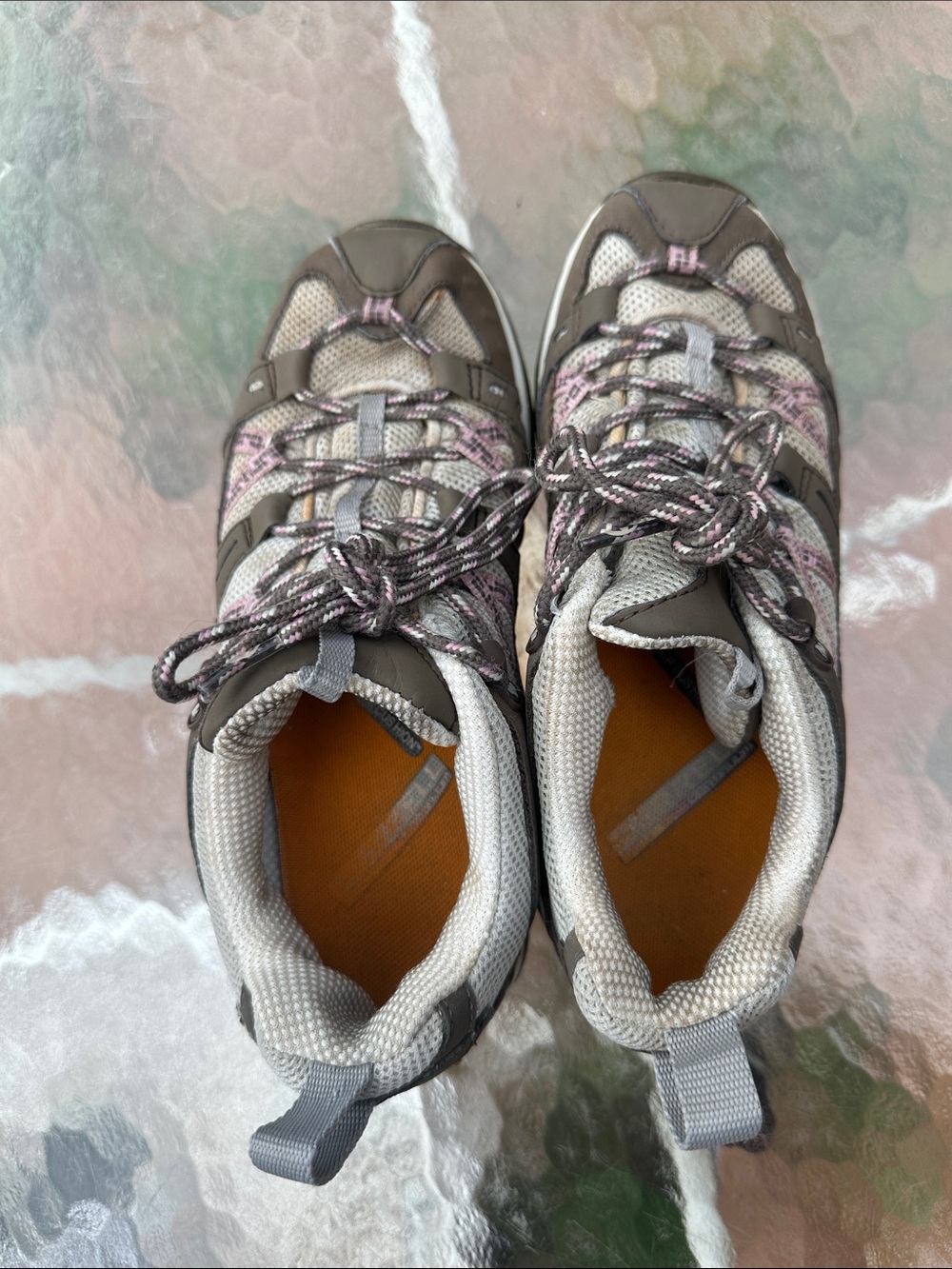 Merrell Women's Taupe and Pink Trail Hiking Shoes - Picture 6 of 7